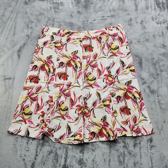 JM Collection Dresses & Skirts - Vintage 90s JM Collection Skirt Womens 18 Multicolor Floral Linen Flare Hem Zip